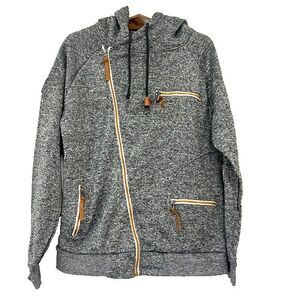 SIIMWRSS Men’s Heathered Grey Sport Zip Up Jacket Size XL